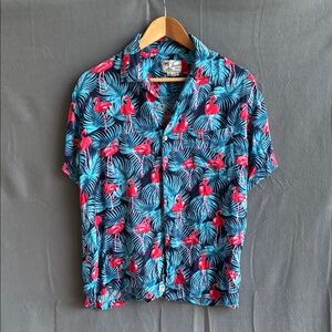 Vibrant Flamingo Print Men's Shirt